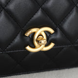 Chanel 24C Black Calfskin Mini My Perfect Bag with Aged Gold Hardware