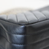 Chanel Black Chevron Calfskin Mini Statement Flap with Light Gold Hardware