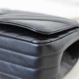 Chanel Black Chevron Calfskin Mini Statement Flap with Light Gold Hardware