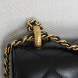 Chanel 24C Black Calfskin Mini My Perfect Bag with Aged Gold Hardware
