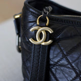 Chanel 17A Black Lambskin Gabrielle Hobo with Mixed-Metal Hardware