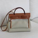 Hermès Beton Naturel Military Toile Herbag Zip 31 Palladium Hardware