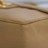 Vintage Chanel Dark Beige Beige Caviar Jumbo with 24k Gold Hardware