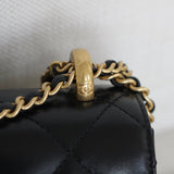 Chanel 24C Black Calfskin Mini My Perfect Bag with Aged Gold Hardware