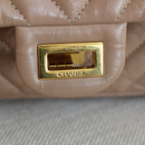 Chanel 16A Beige Calfskin 224 (Mini Size) Reissue 2.55 with Aged Gold Hardware