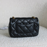 Chanel 22B Black Lambskin Mini Open Heart Flap with Aged Gold Hardware