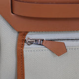 Hermès Beton Naturel Military Toile Herbag Zip 31 Palladium Hardware