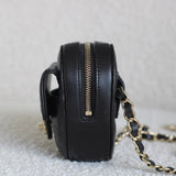 Chanel 22S Black Lambskin Heart Belt Bag with Light Gold Hardware