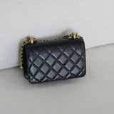 Chanel 24C Black Calfskin Mini My Perfect Bag with Aged Gold Hardware