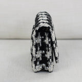 Chanel 20S Houndstooth Black & White Tweed Wallet on Chain with Light Gold Hardware
