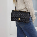 Chanel Black Caviar Medium Classic Flap with Gold Hardware