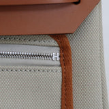 Hermès Beton Naturel Military Toile Herbag Zip 31 Palladium Hardware