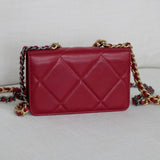 Chanel 19K Red Goatskin 19 Wallet on Chain with Mixed-Metal Hardware