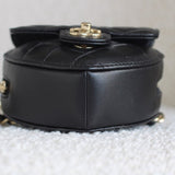 Chanel 22S Black Lambskin Heart Belt Bag with Light Gold Hardware