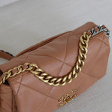 Chanel 21K Caramel Lambskin Medium 19 with Mixed-Metal Hardware