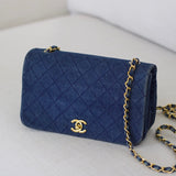 Vintage Chanel Blue Denim Full Flap with 24k Gold Hardware