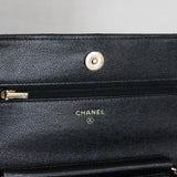 Chanel Black Caviar Wallet on Chain with Light Gold Hardware