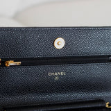 Chanel Black Caviar Wallet on Chain with Gold Hardware