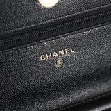 Chanel Black Caviar Wallet on Chain with Light Gold Hardware