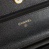Chanel Black Caviar Wallet on Chain with Gold Hardware