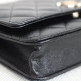 Chanel Black Caviar Wallet on Chain with Light Gold Hardware