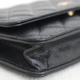 Chanel Black Caviar Wallet on Chain with Gold Hardware