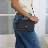 Chanel Black Caviar Wallet on Chain with Gold Hardware