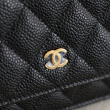 Chanel Black Caviar Wallet on Chain with Gold Hardware