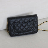 Chanel Black Caviar Wallet on Chain with Gold Hardware