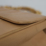 Vintage Chanel Dark Beige Beige Caviar Jumbo with 24k Gold Hardware