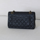 Vintage Chanel Black Caviar Small Classic Flap with 24k Gold Hardware
