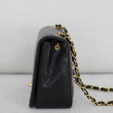 Vintage Chanel Black Lambskin Full Flap with 24k Gold Hardware