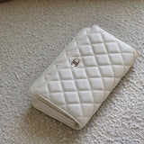 Chanel White Caviar Wallet on Chain with Light Gold Hardware