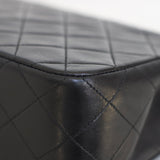 Vintage Chanel Black Lambskin Full Flap with 24k Gold Hardware