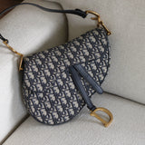 Dior Blue Canvas Saddle Bag