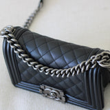 Chanel Black Caviar Small Boy with Ruthenium Hardware