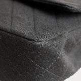 Vintage Chanel Black Jersey Medium Classic Flap with 24k Gold Hardware