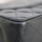 Chanel Black Caviar Double Flap Jumbo with Gold Hardware