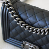 Chanel Black Caviar Small Boy with Ruthenium Hardware