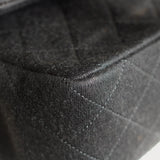 Vintage Chanel Black Jersey Medium Classic Flap with 24k Gold Hardware