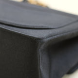 Vintage Chanel Black Satin Mini Square with 24k Gold Hardware