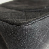 Vintage Chanel Black Jersey Medium Classic Flap with 24k Gold Hardware