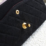 Vintage Chanel Black Jersey Medium Classic Flap with 24k Gold Hardware