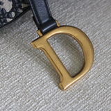 Dior Blue Canvas Saddle Bag