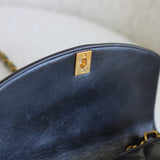 Vintage Chanel Black Lambskin Small Diana with 24k Gold Hardware