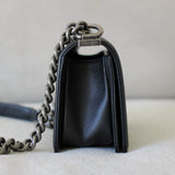 Chanel Black Caviar Small Boy with Ruthenium Hardware