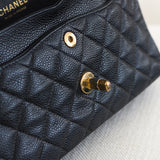 Vintage Chanel Black Caviar Small Classic Flap with 24k Gold Hardware