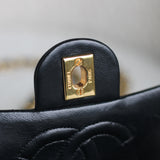 Vintage Chanel Black Lambskin Mini Square with 24k Gold Hardware