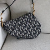 Dior Blue Canvas Saddle Bag