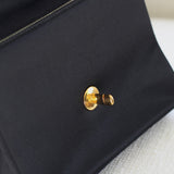 Vintage Chanel Black Satin Mini Square with 24k Gold Hardware